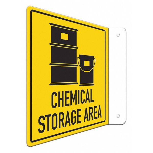 Safety Sign, 8 in H, 8 in W, L-Shape Projection, English, LCFL-0032-RA_8x8