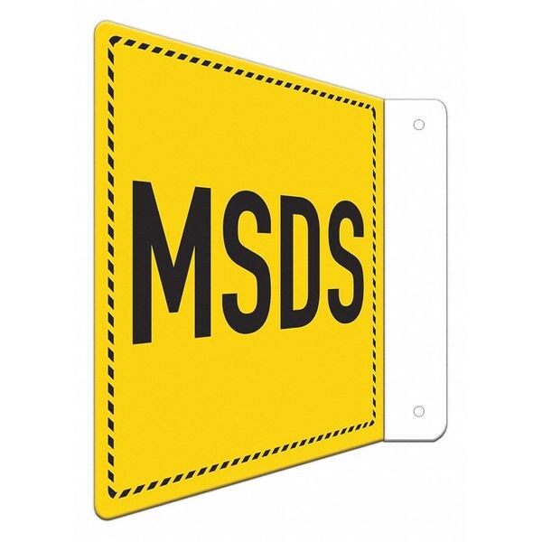 Safety Sign, 8 in Height, 8 in Width, Aluminum, L-Shape Projection, English