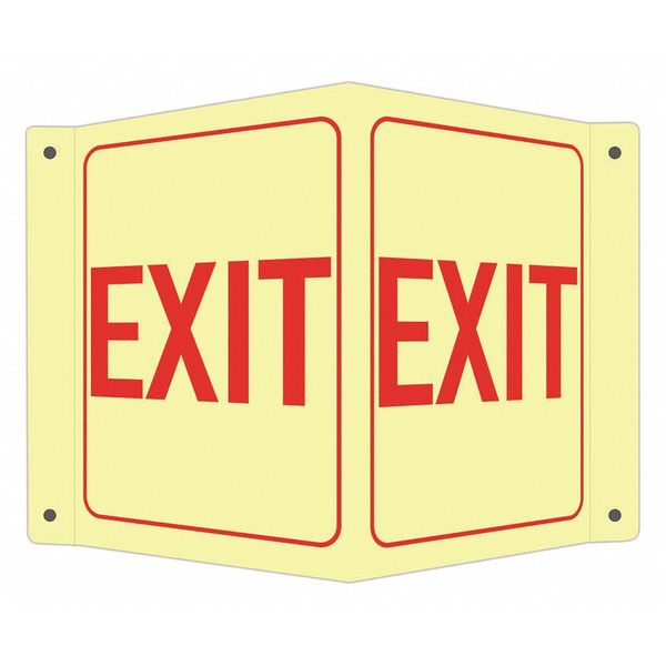 Safety Sign, 6 in x 7 1/2 in, Aluminum