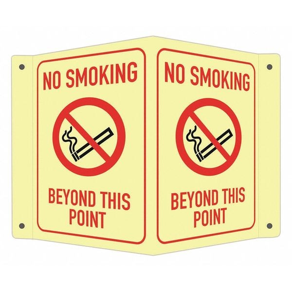 Safety Sign, 6 in H, 7 1/2 in W, V-Shape Projection, English, LCVB-0011-GA_4x6
