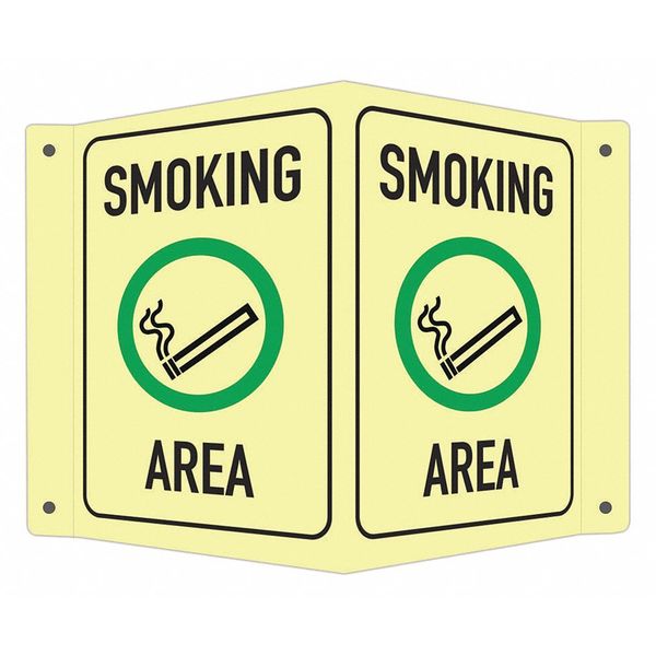 Safety Sign, 6 in H, 7 1/2 in W, V-Shape Projection, English, LCVB-0012-GA_4x6