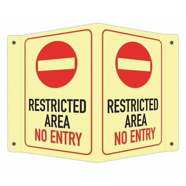Facility Sign, 6 in Height, 7 1/2 in Width, Aluminum, V-Shape Projection, English