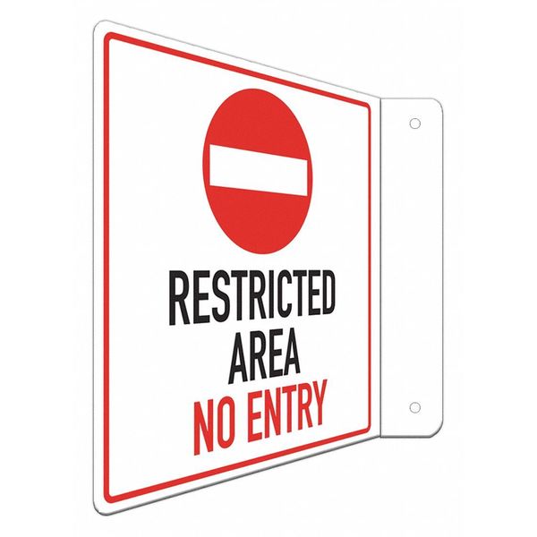 Safety Sign, 8 in H, 8 in W, Aluminum, L-Shape Projection, English, LCFL-0021-RA_8x8