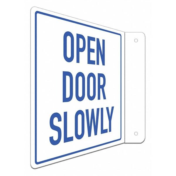 Facility Sign, 8 in Height, 8 in Width, Aluminum, L-Shape Projection, English