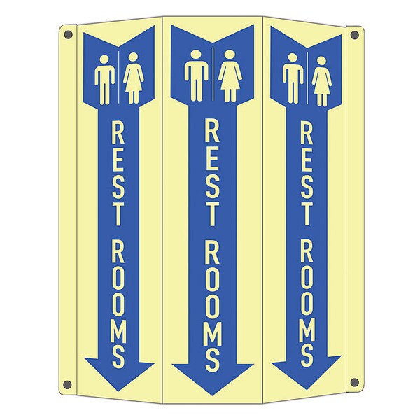 Safety Sign, 12 in Height, 8 1/4 in Width, Aluminum, V-Shape Projection, English