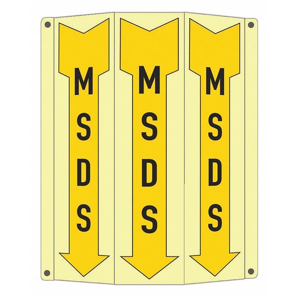 Safety Sign, 10 in Height, 8 1/4 in Width, Aluminum, Tri-Bend, English