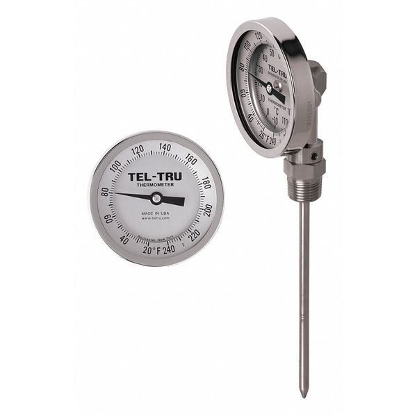Analog Dial Thermometer, Stem 6