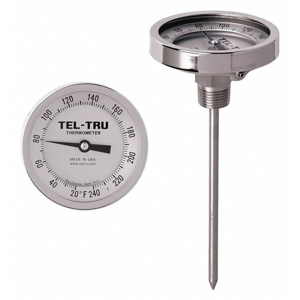 Analog Dial Thermometer, Stem 24