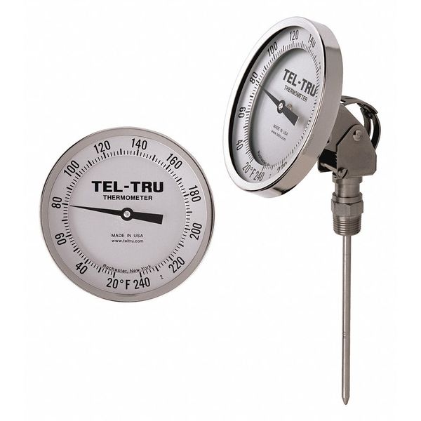 Analog Dial Thermometer, Stem 12