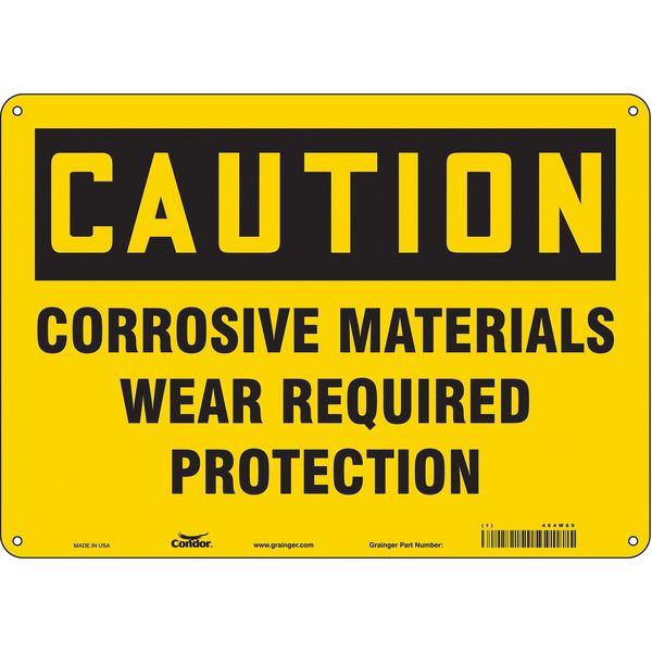 Safety Sign, 10 in Height, 14 in Width, Polyethylene, Horizontal Rectangle, English, 464W89