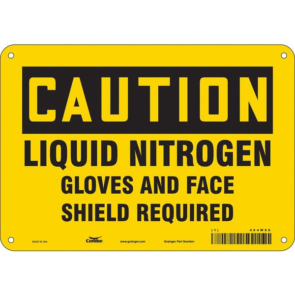 Safety Sign, 7 in Height, 10 in Width, Polyethylene, Vertical Rectangle, English, 464W96