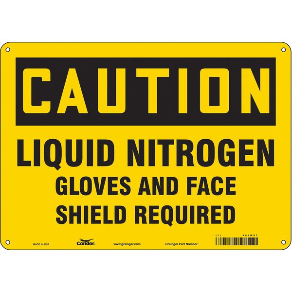 Safety Sign, 10 in Height, 14 in Width, Polyethylene, Horizontal Rectangle, English, 464W97