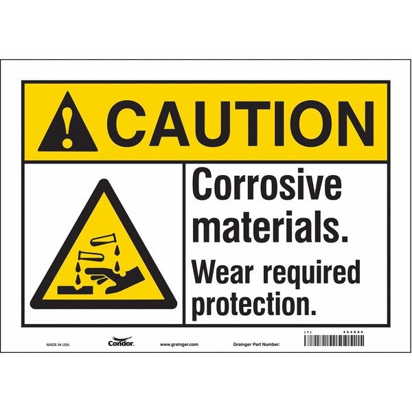 Safety Sign, 10 in Height, 14 in Width, Vinyl, Horizontal Rectangle, English, 464X80
