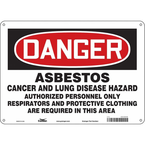 Safety Sign, 10 in Height, 14 in Width, Polyethylene, Horizontal Rectangle, English, 464X98