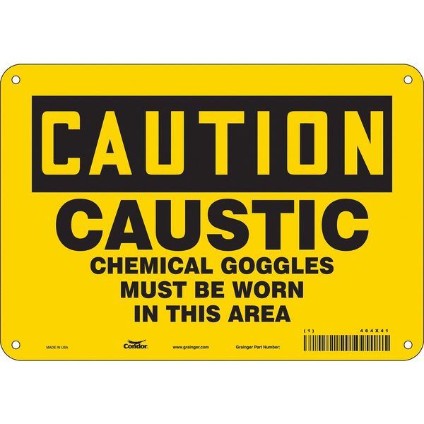 Safety Sign, 7 in Height, 10 in Width, Polyethylene, Vertical Rectangle, English, 464X41