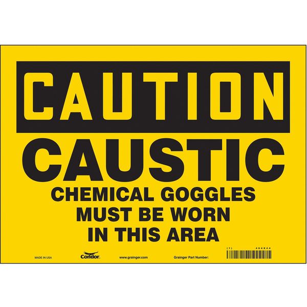 Safety Sign, 10 in Height, 14 in Width, Vinyl, Horizontal Rectangle, English, 464X44