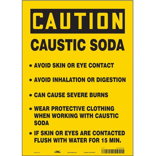 Safety Sign, 14 in Height, 10 in Width, Vinyl, Vertical Rectangle, English, 464X50
