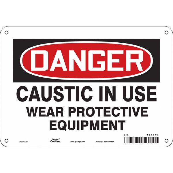 Safety Sign, 7 in Height, 10 in Width, Polyethylene, Vertical Rectangle, English, 464Y76