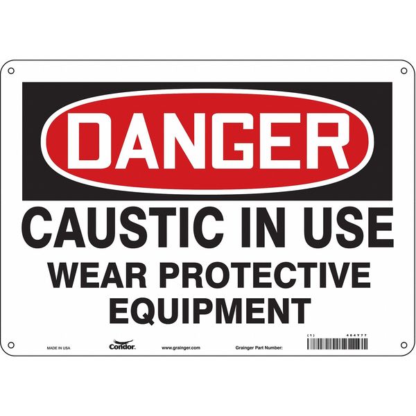 Safety Sign, 10 in Height, 14 in Width, Polyethylene, Horizontal Rectangle, English, 464Y77
