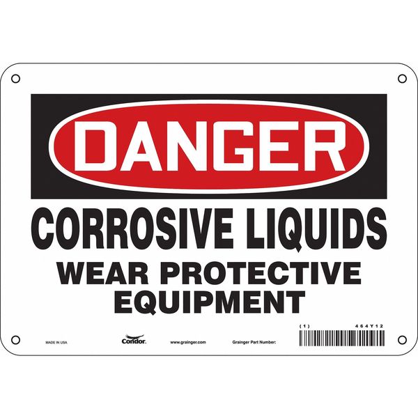 Safety Sign, 7 in Height, 10 in Width, Polyethylene, Vertical Rectangle, English, 464Y12