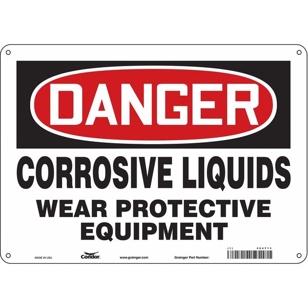 Safety Sign, 10 in Height, 14 in Width, Polyethylene, Horizontal Rectangle, English, 464Y13