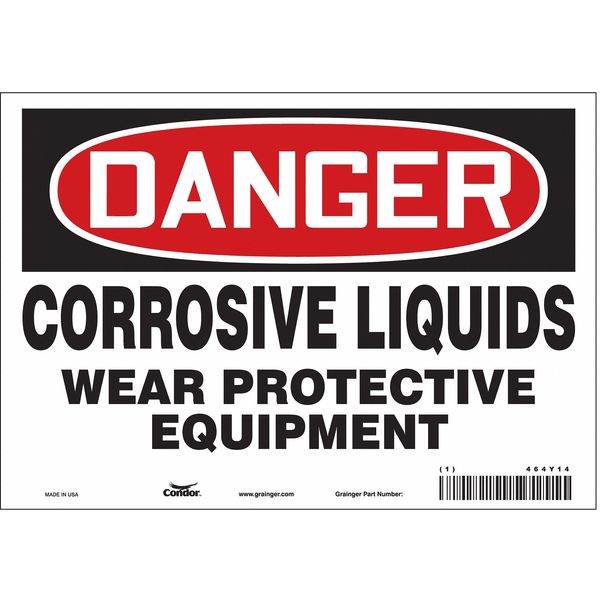 Safety Sign, 7 in Height, 10 in Width, Vinyl, Vertical Rectangle, English, 464Y14