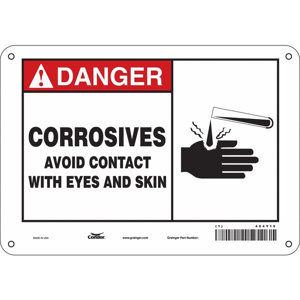 Safety Sign, 7 in Height, 10 in Width, Polyethylene, Vertical Rectangle, English, 464Y19