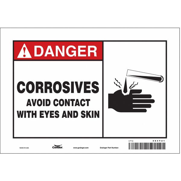 Safety Sign, 7 in Height, 10 in Width, Vinyl, Vertical Rectangle, English, 464Y21
