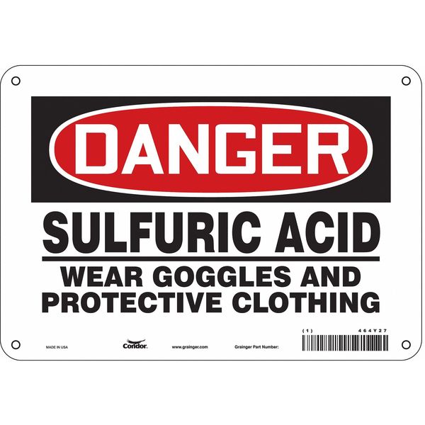 Safety Sign, 7 in Height, 10 in Width, Polyethylene, Vertical Rectangle, English, 464Y27