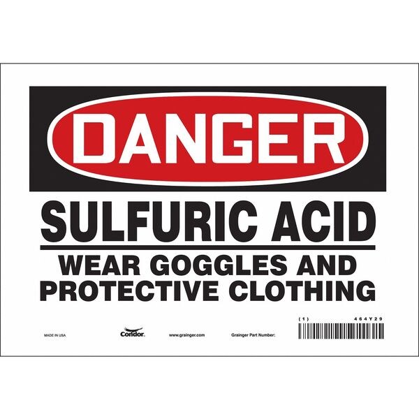 Safety Sign, 7 in Height, 10 in Width, Vinyl, Vertical Rectangle, English, 464Y29