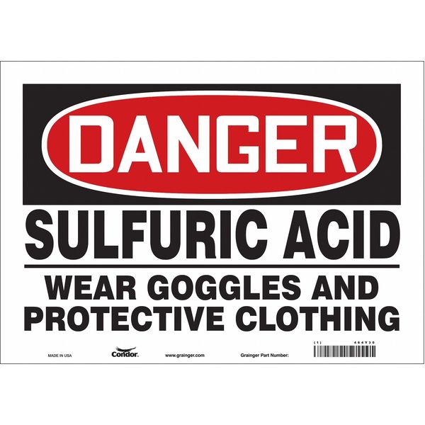 Safety Sign, 10 in Height, 14 in Width, Vinyl, Horizontal Rectangle, English, 464Y30