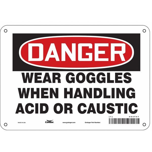 Safety Sign, 7 in Height, 10 in Width, Polyethylene, Vertical Rectangle, English, 464Y41