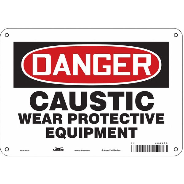 Safety Sign, 7 in Height, 10 in Width, Polyethylene, Vertical Rectangle, English, 464Y53