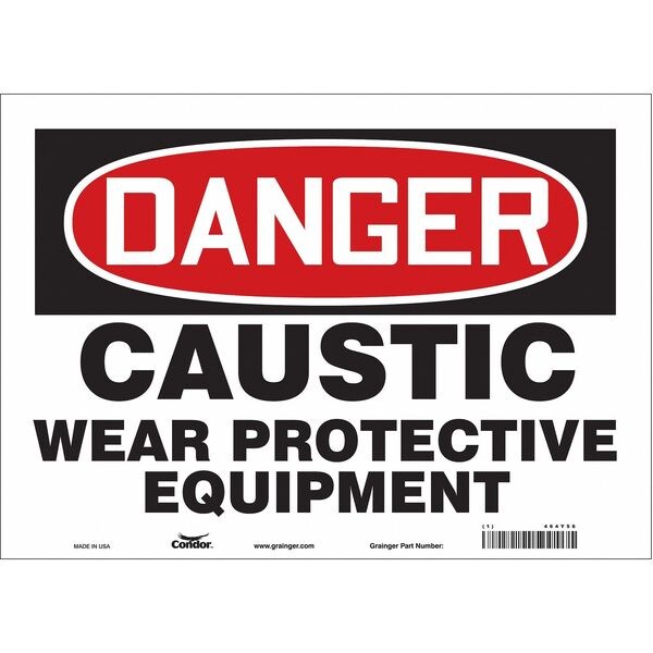 Safety Sign, 10 in Height, 14 in Width, Vinyl, Horizontal Rectangle, English, 464Y56