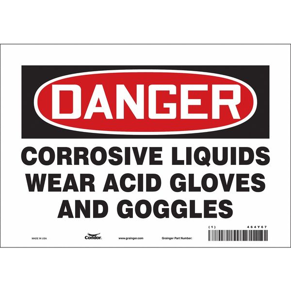 Safety Sign, 7 in Height, 10 in Width, Vinyl, Vertical Rectangle, English, 464Y67