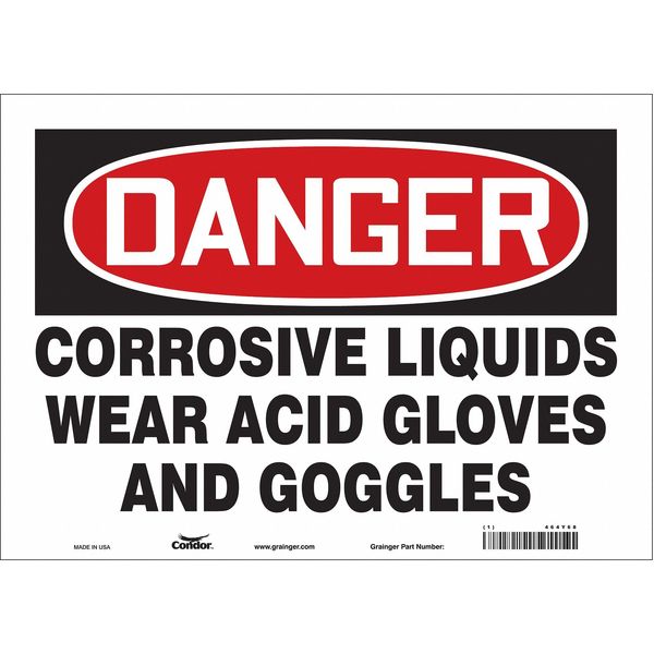 Safety Sign, 10 in Height, 14 in Width, Vinyl, Horizontal Rectangle, English, 464Y68