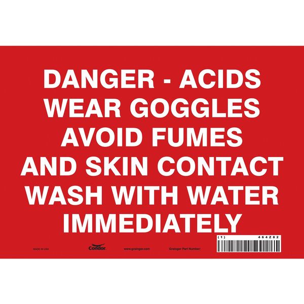 Safety Sign, 7 in Height, 10 in Width, Vinyl, Vertical Rectangle, English, 464Z82