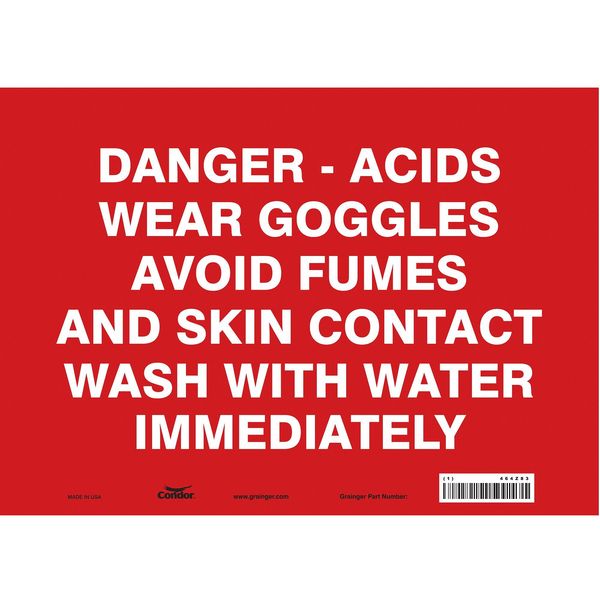 Safety Sign, 10 in Height, 14 in Width, Vinyl, Horizontal Rectangle, English, 464Z83