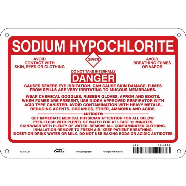 Safety Sign, 7 in Height, 10 in Width, Polyethylene, Vertical Rectangle, English, 464Z93