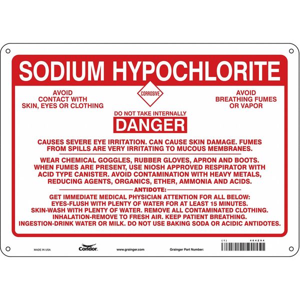 Safety Sign, 10 in Height, 14 in Width, Polyethylene, Horizontal Rectangle, English, 464Z94