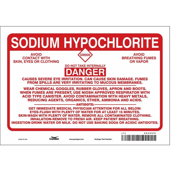 Safety Sign, 7 in Height, 10 in Width, Vinyl, Vertical Rectangle, English, 464Z95