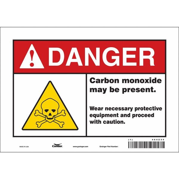 Safety Sign, 7 in Height, 10 in Width, Vinyl, Vertical Rectangle, English, 464Z34