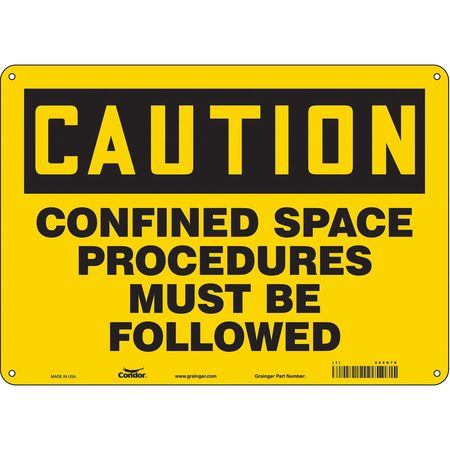 Safety Sign, 10 in Height, 14 in Width, Polyethylene, Horizontal Rectangle, English, 465G78