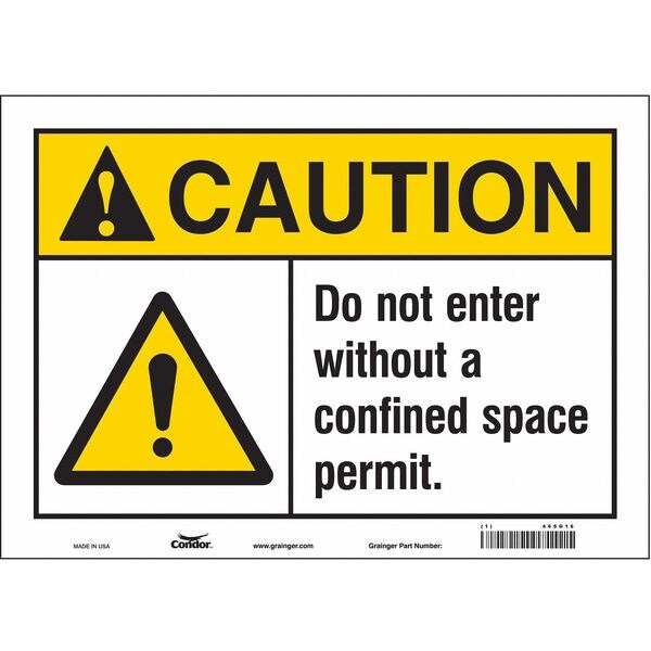 Safety Sign, 10 in Height, 14 in Width, Vinyl, Horizontal Rectangle, English, 465G16