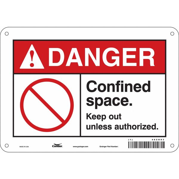 Safety Sign, 7 in Height, 10 in Width, Polyethylene, Vertical Rectangle, English, 465H83