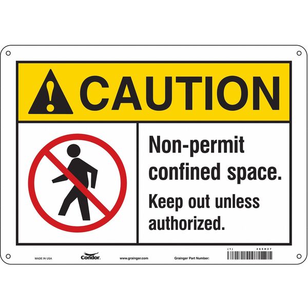 Safety Sign, 10 in Height, 14 in Width, Polyethylene, Horizontal Rectangle, English, 465H27