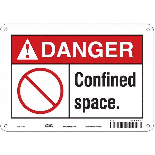 Safety Sign, 7 in Height, 10 in Width, Polyethylene, Vertical Rectangle, English, 465H50
