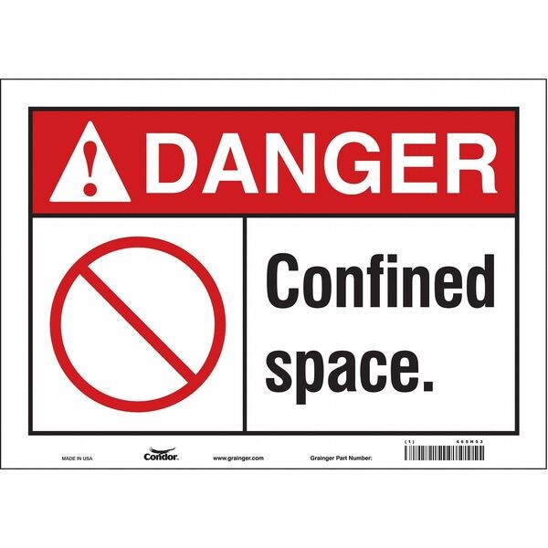Safety Sign, 10 in Height, 14 in Width, Vinyl, Horizontal Rectangle, English, 465H53