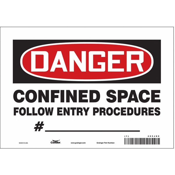 Safety Sign, 7 in Height, 10 in Width, Vinyl, Vertical Rectangle, English, 465J80