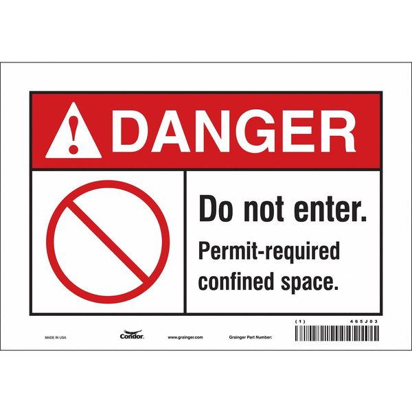 Safety Sign, 7 in Height, 10 in Width, Vinyl, Vertical Rectangle, English, 465J03